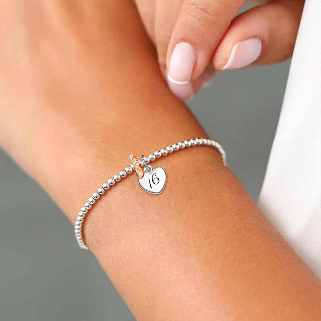 Happy Sweet 16 heart Bead Bracelet