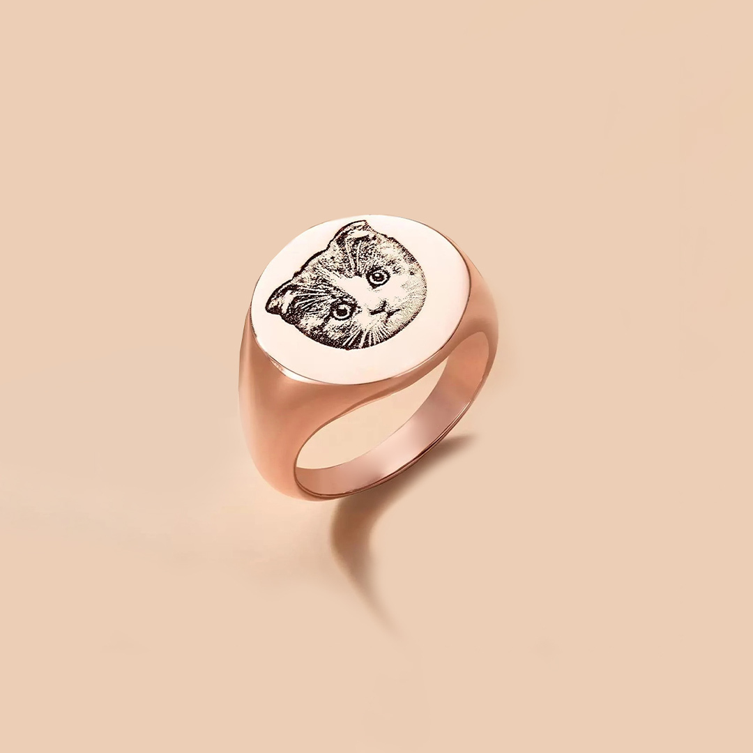 To My Furbaby in Heaven-Personalised Engraved Pet Portrait Ring