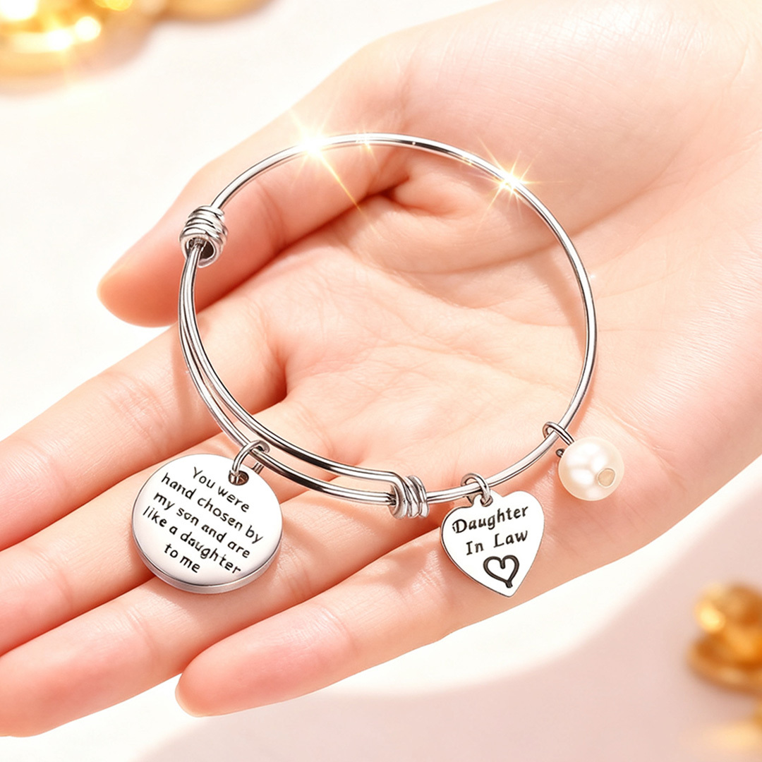 To my daughter-in-heart - Marriage Made You Family Love Made You My Daughter Bangle Bracelet