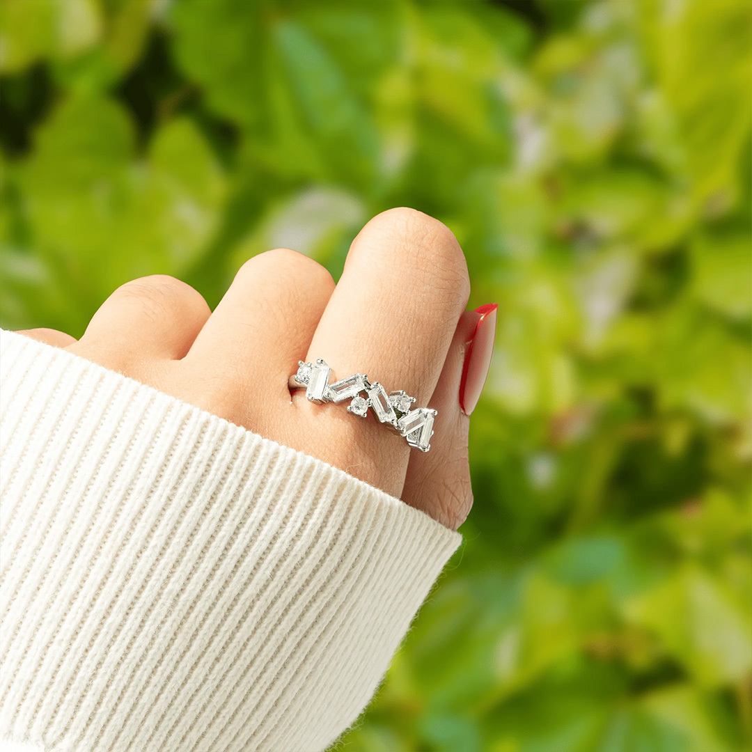 Lung Cancer Awareness- I Wear White For Myself Diamond Ring