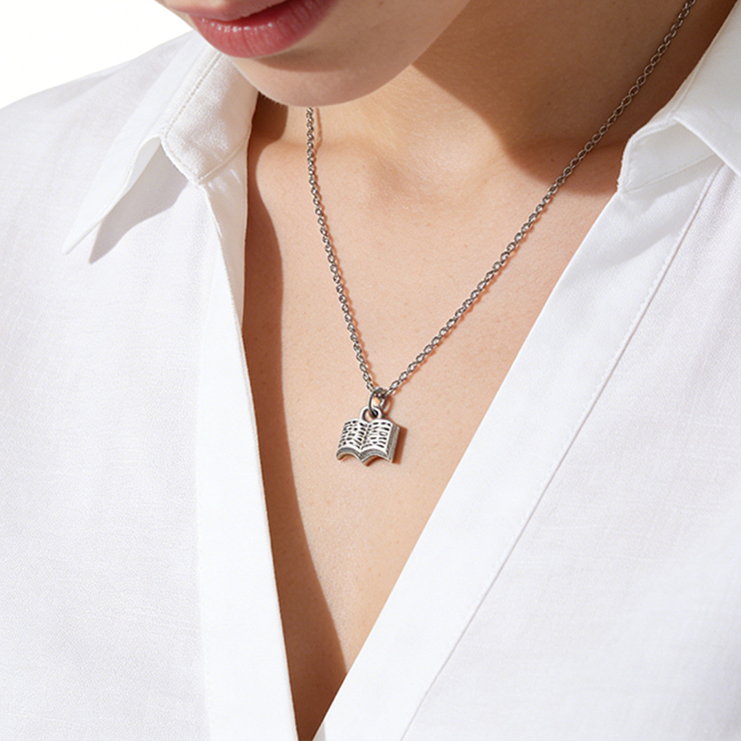 Open Book Necklace
