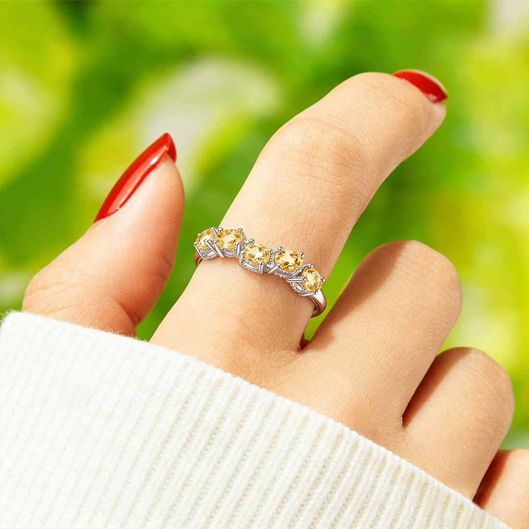 Endometriosis Awareness Yellow Diamond Adjustable Ring