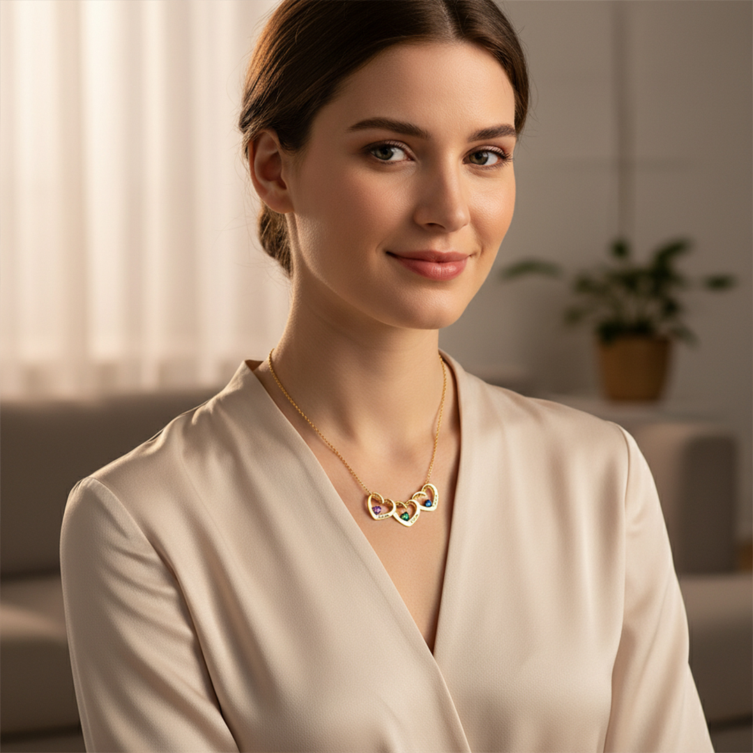 For Mother - Families Keepsakes Name Birthstone Custom Necklace