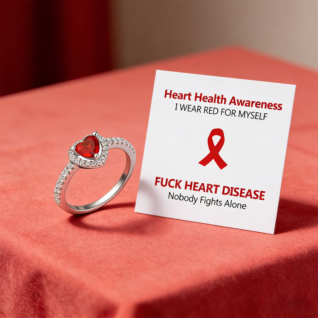 Heart Health Awareness-Red Heart Shaped Ring