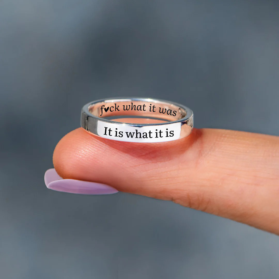 Fuck the Past Circle Engraved Ring