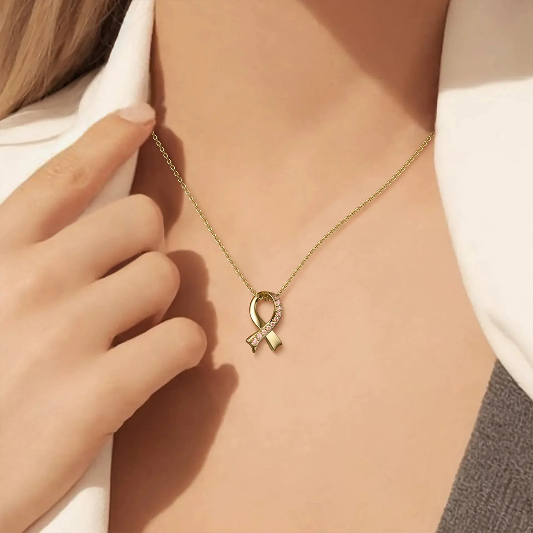 Breast Cancer Awareness-Pink Ribbon Necklace