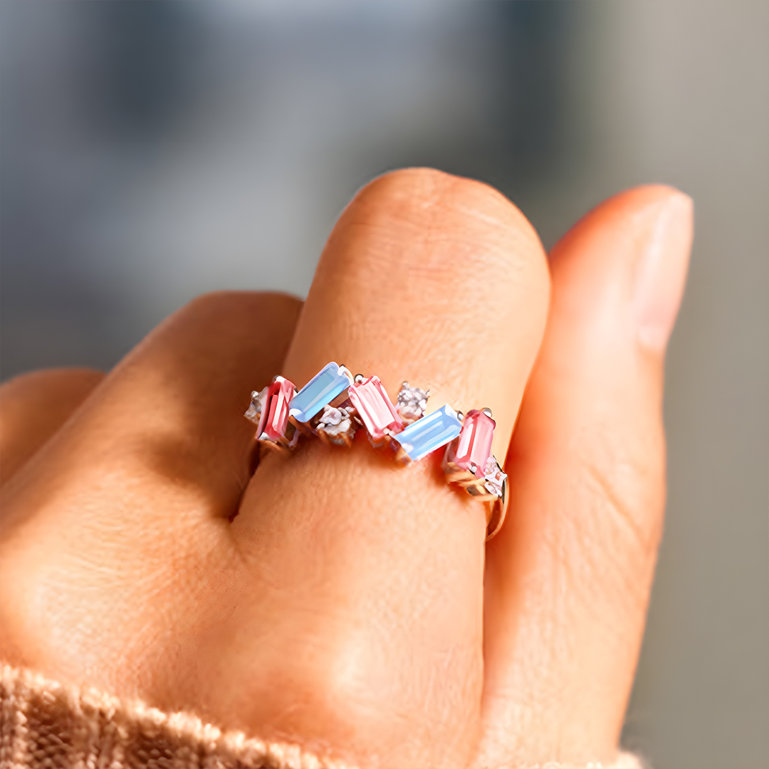 Fuck Diabetes Nobody Fights Alone Red And Blue Diamond Ring