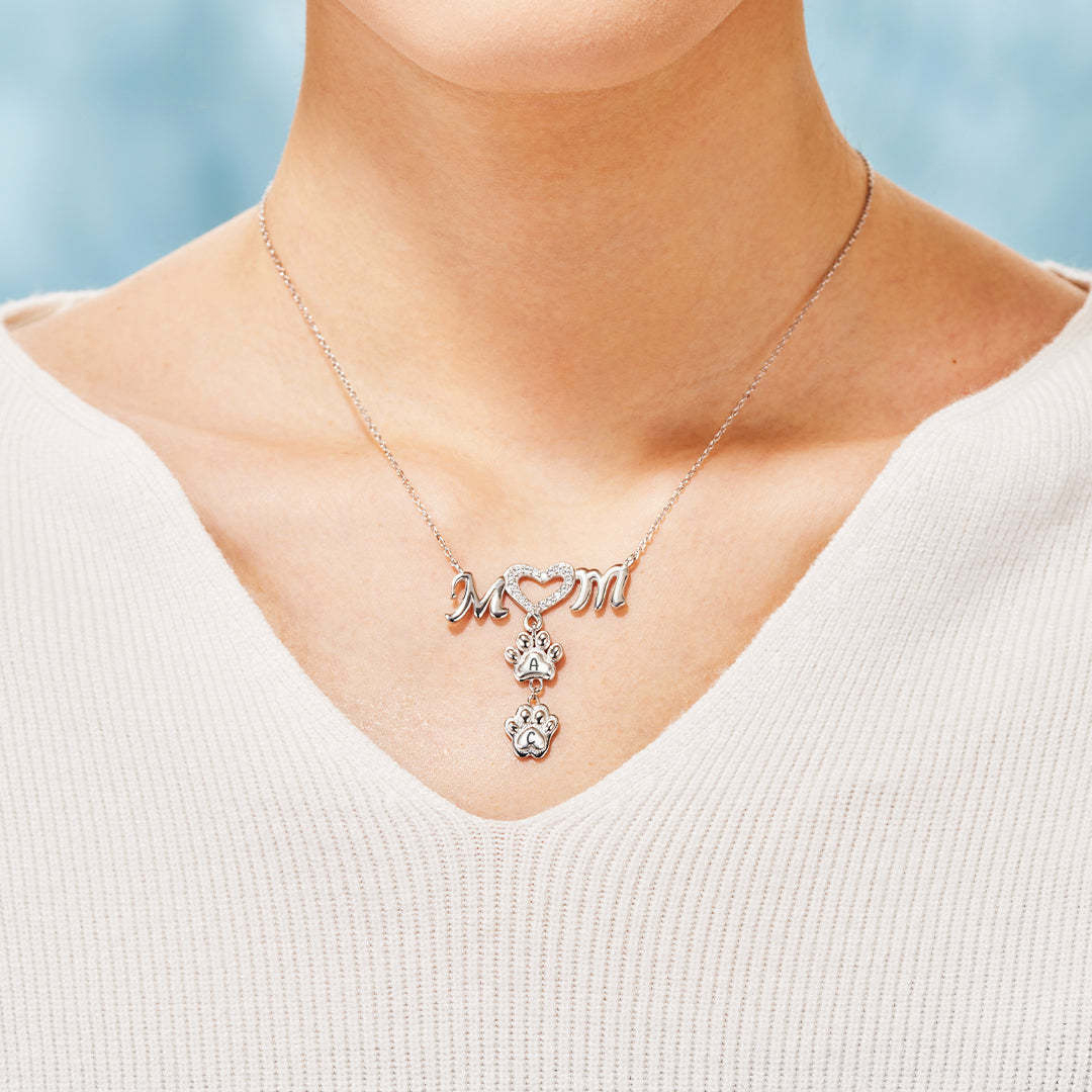 My Angel Is Always Near By Personalized 1-10 Paw Furry Mom Necklace