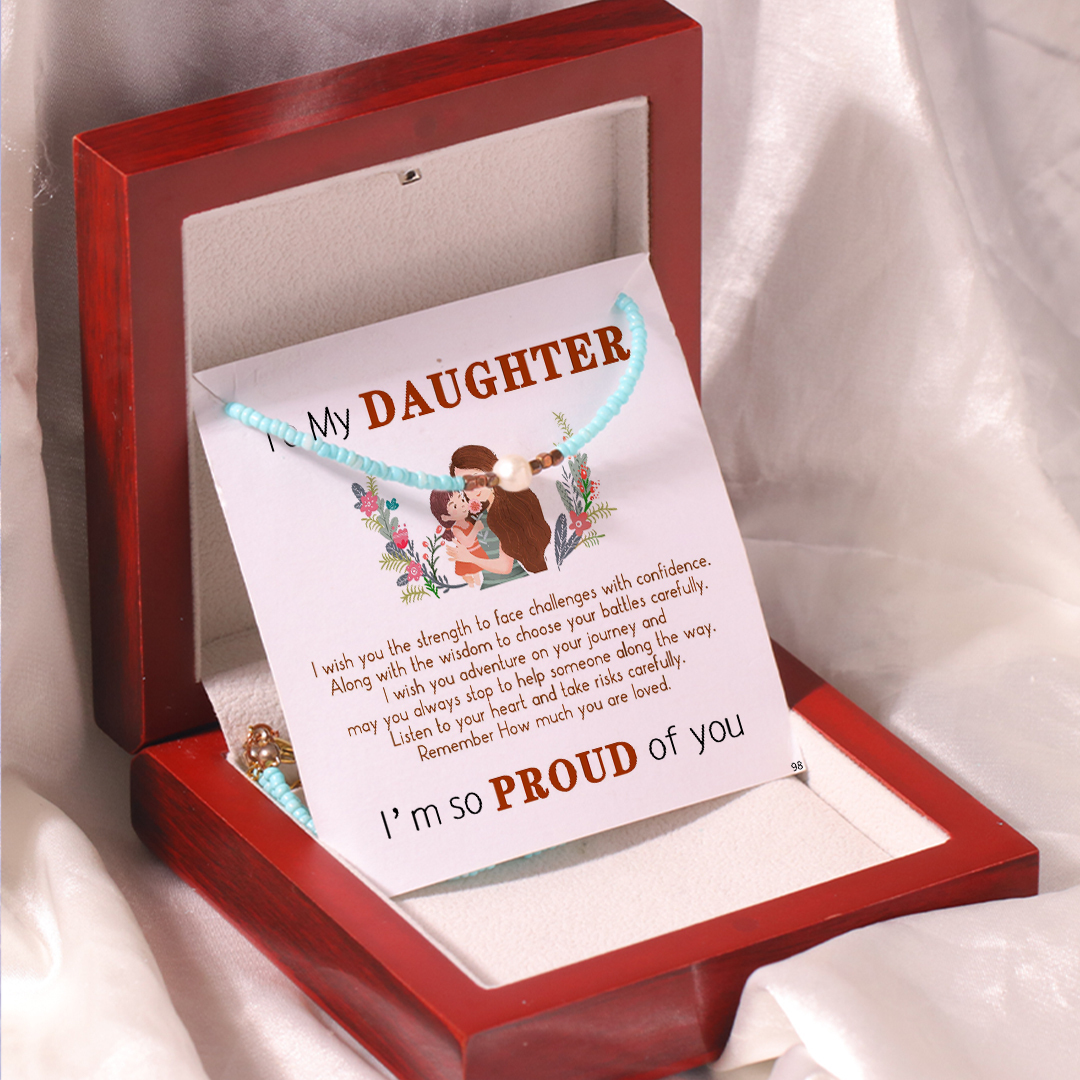 For Daughter - I am so proud of you freshwater pearl necklace