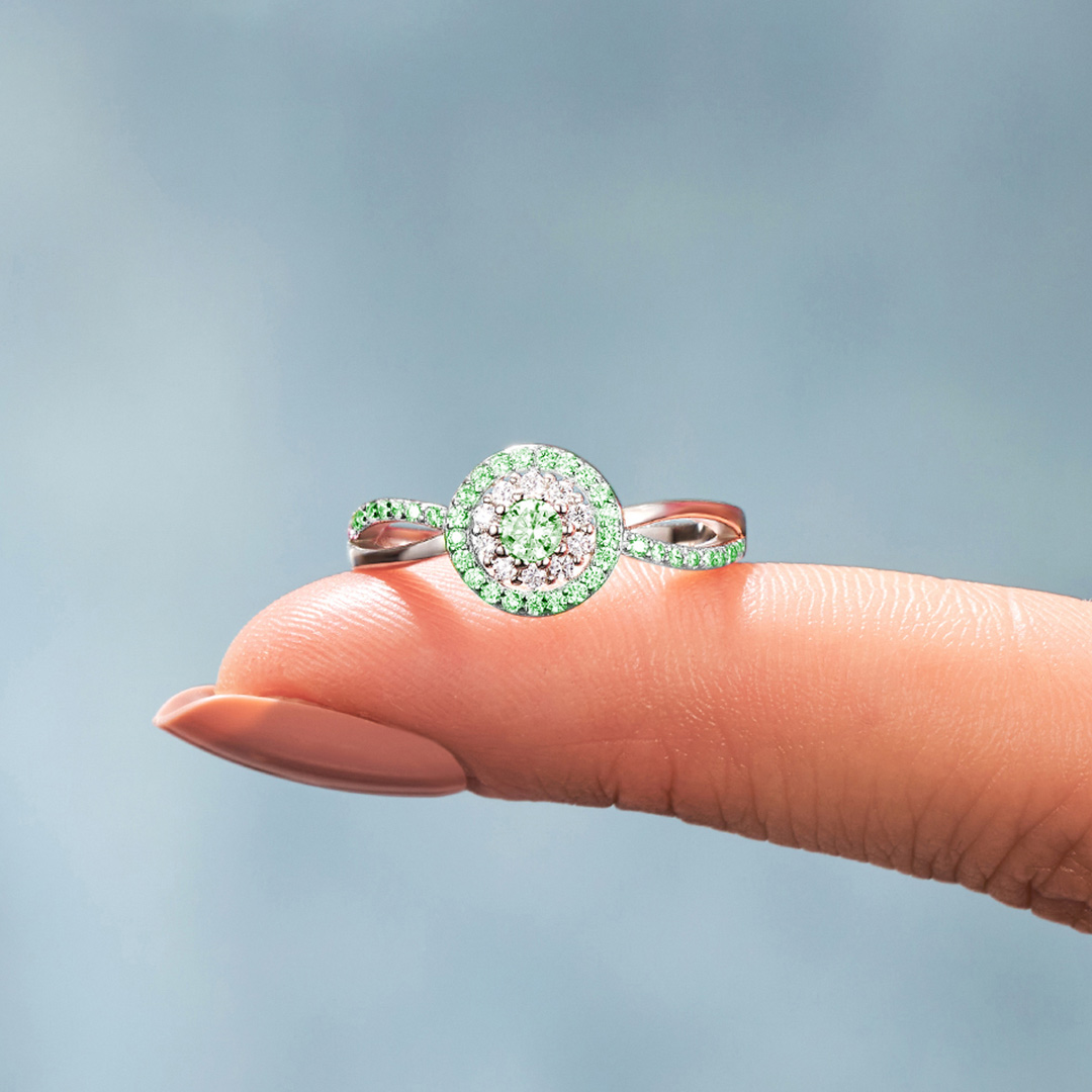 I will be with you forever-Green Circle Ring
