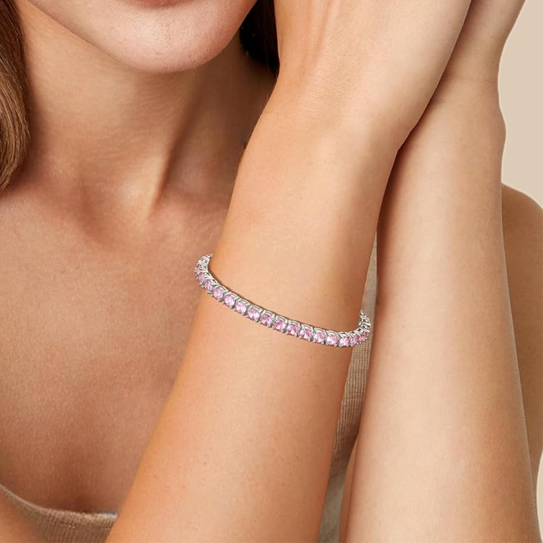 Breast Cancer Awareness Pink diamond bracelet