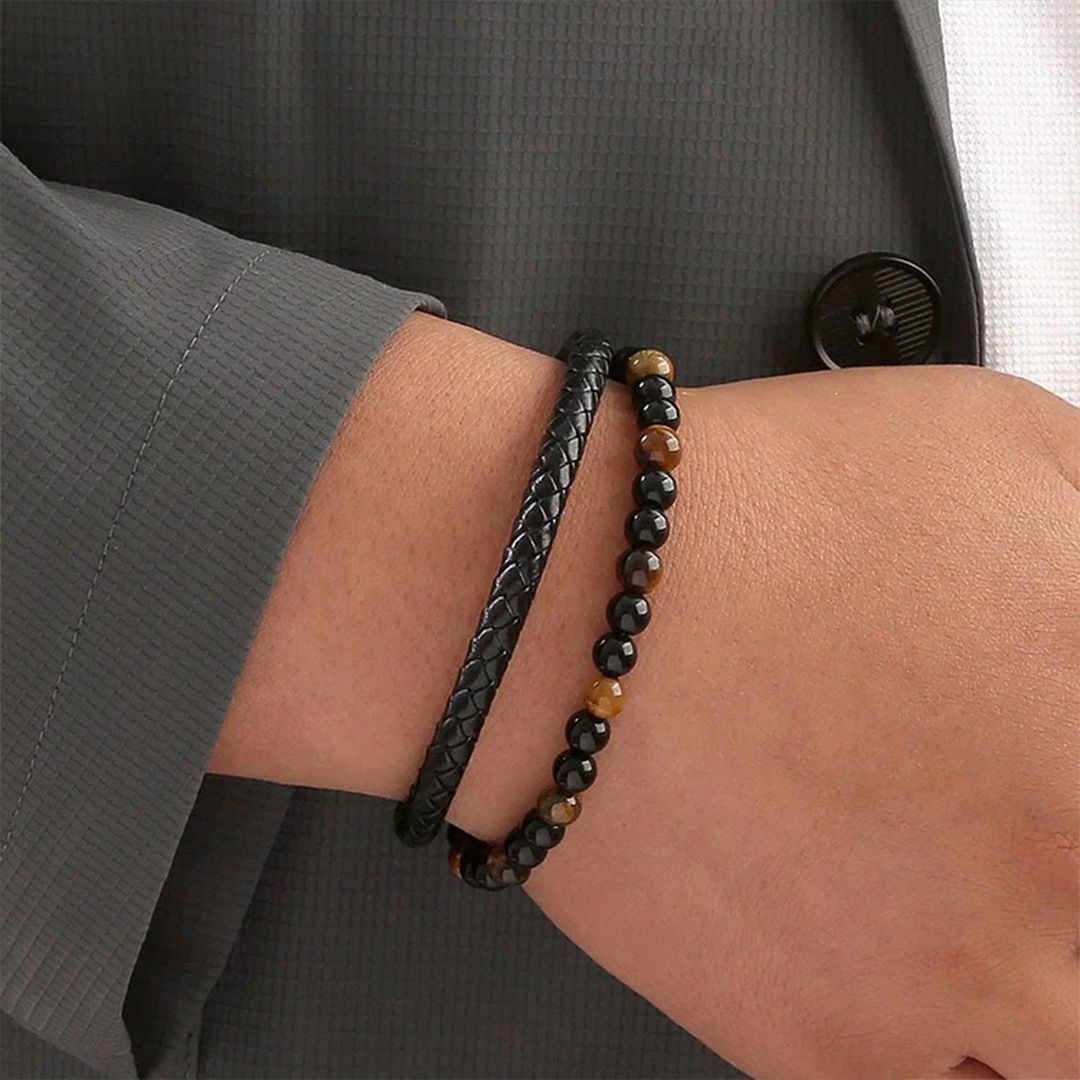 For Son - I'm Always With You Tiger Eye Protection Beaded Bracelet