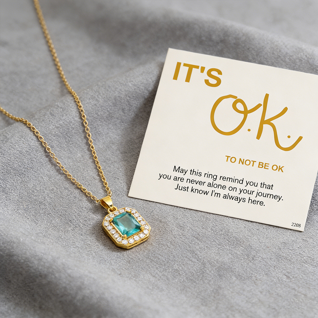 Green Square Cut Diamond Necklace