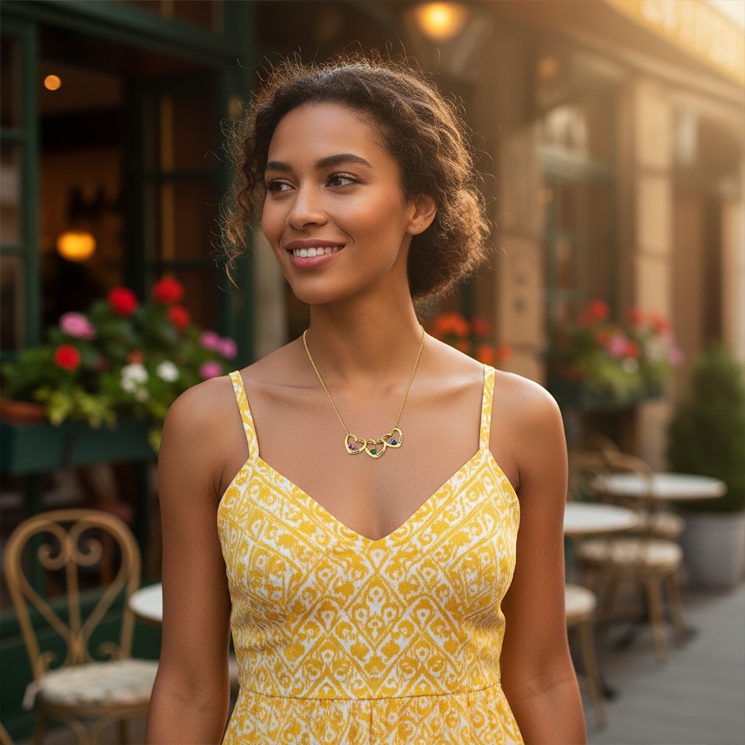 For Mother - Families Keepsakes Name Birthstone Custom Necklace