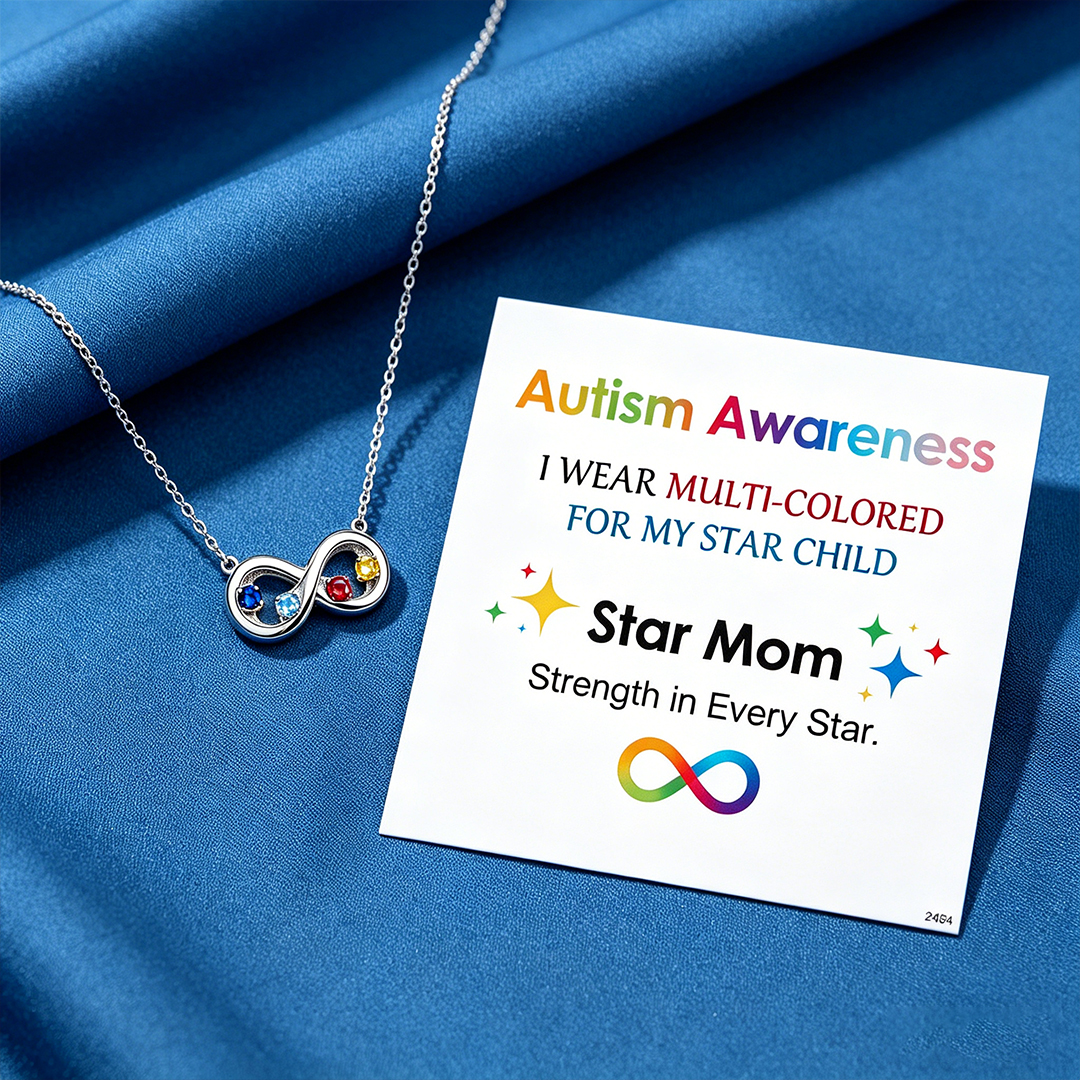 Autism Awareness Four Color Infinity Necklace