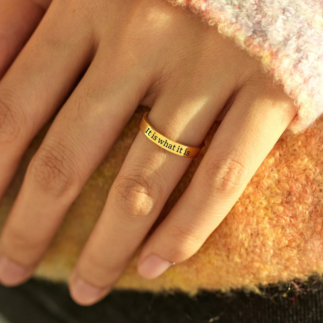 Fuck the Past Circle Engraved Ring