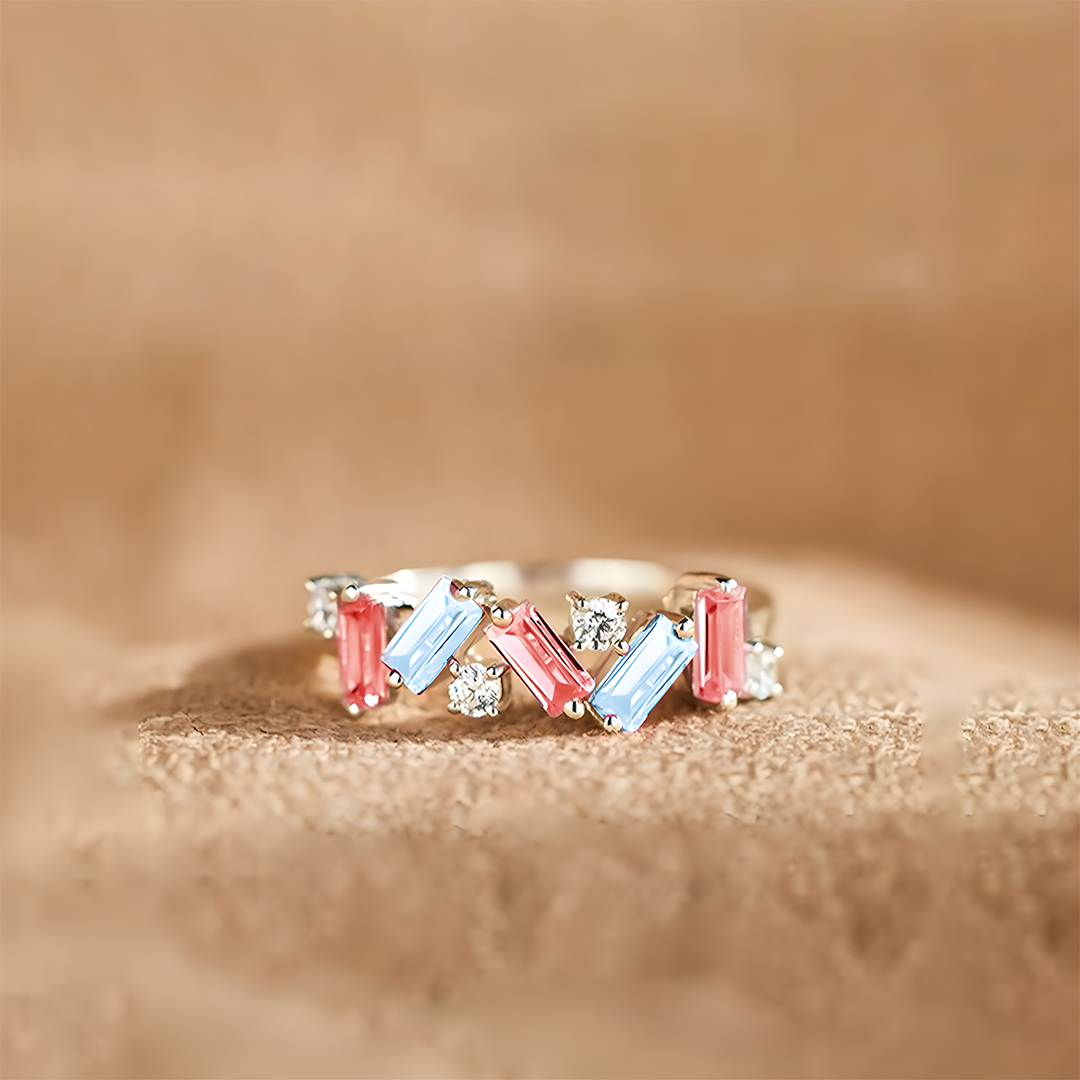 Fuck Diabetes Nobody Fights Alone Red And Blue Diamond Ring