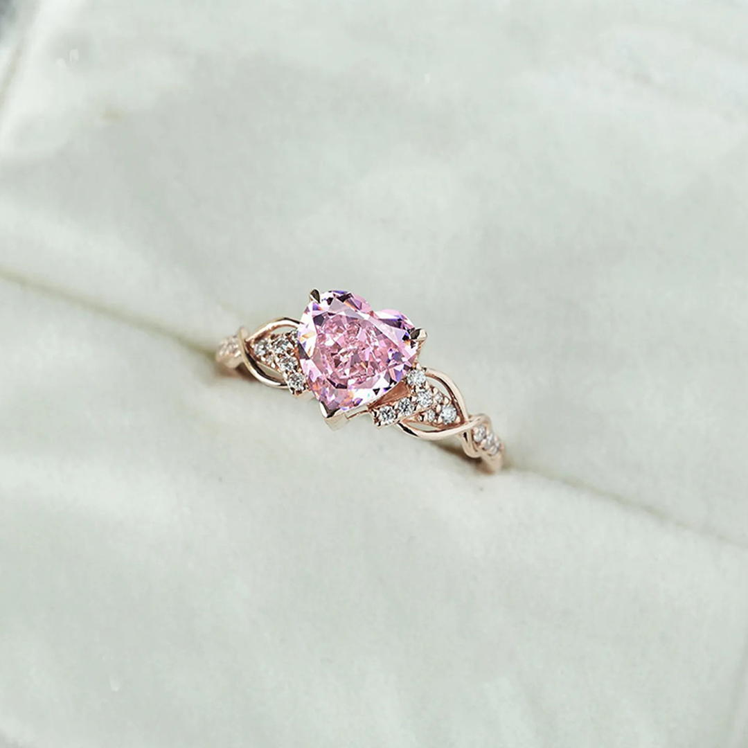 Breast Cancer Awareness Pink Diamond Ring