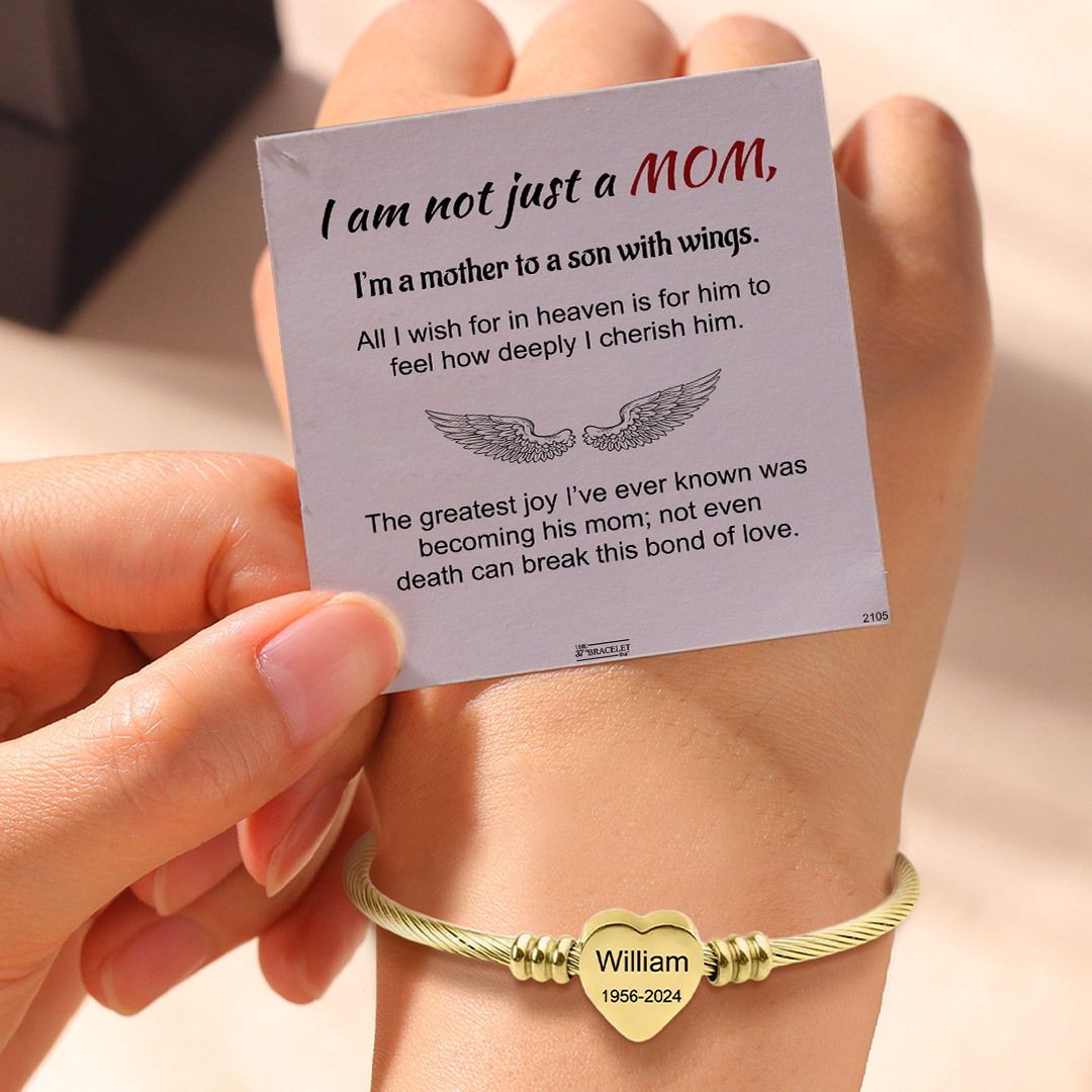 For Memorial - I’m a mother to a son Custom Name&Date Bracelet