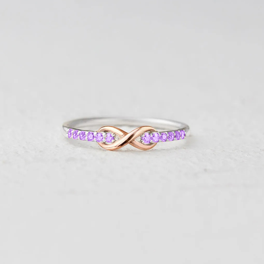 Alzheimer dementia awareness Purple Infinity Ring