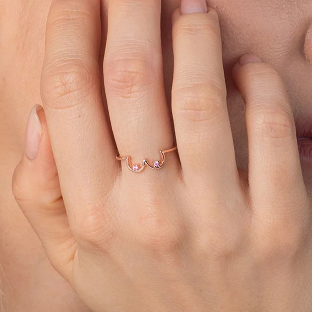 Breast Cancer Awareness-Pink Diamond Boobs Ring