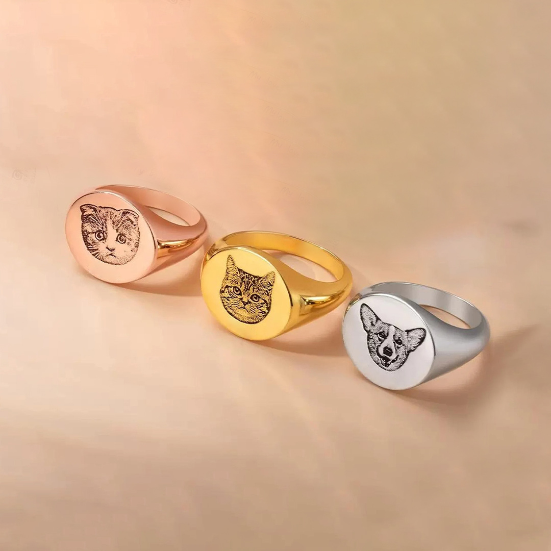 To My Furbaby in Heaven-Personalised Engraved Pet Portrait Ring