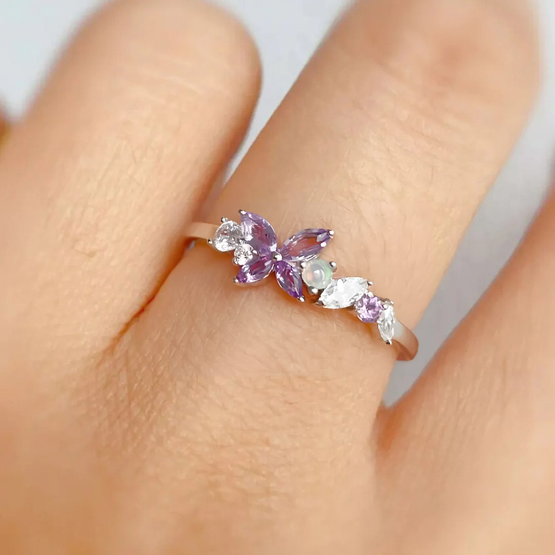 Alzheimer dementia awareness-Purple Butterfly Ring