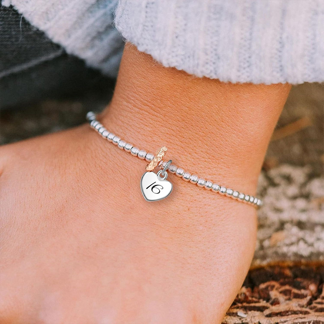 Happy Sweet 16 heart Bead Bracelet