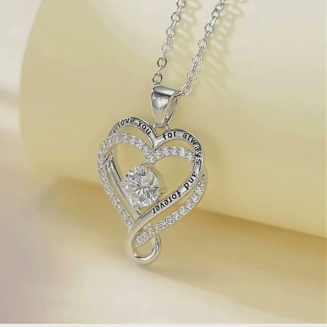 For Daughter - You are also my daughter-in-heart Engraved Heart Necklace