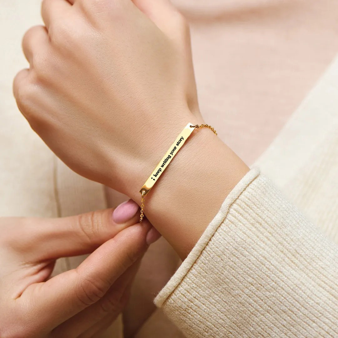 Suicide Prevention Awareness Engraved bracelet