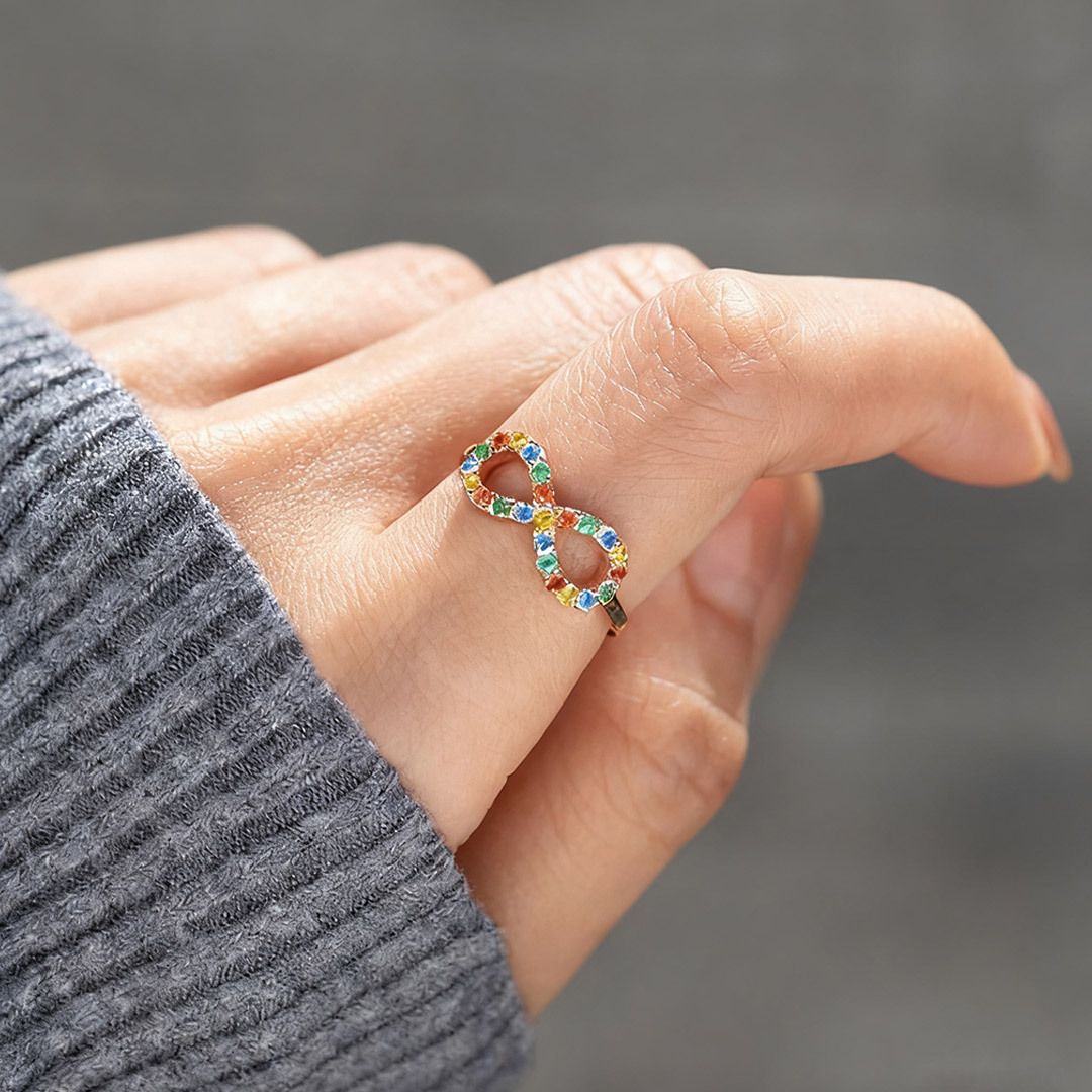 Autism Awareness-Colored diamond rings