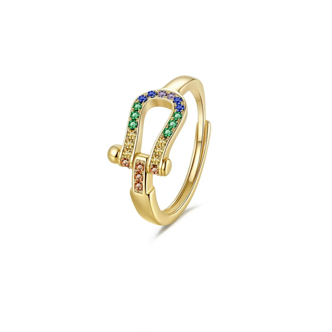 Autism Awareness-Horseshoe buckle adjustable ring