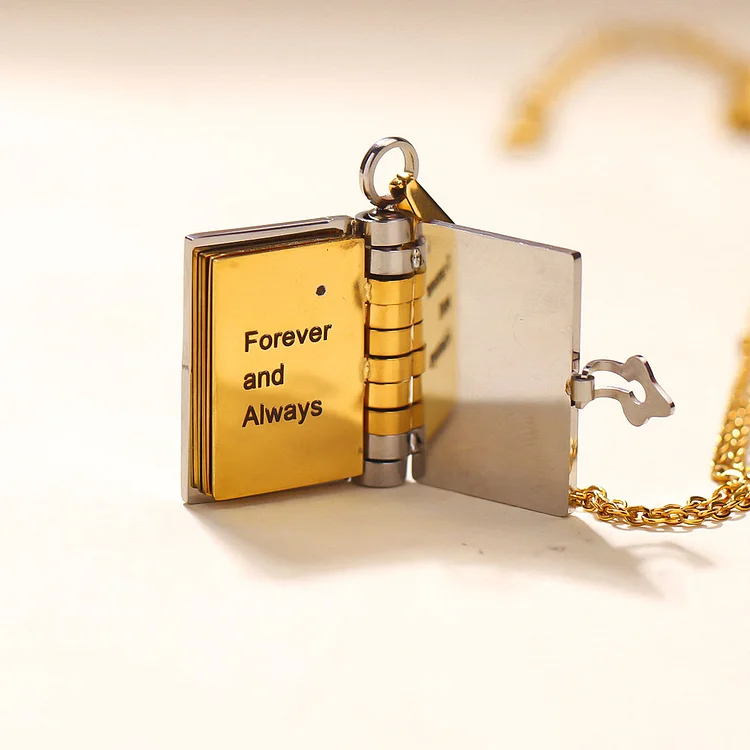 For Daughter - Straighten Your Crown Book Necklace