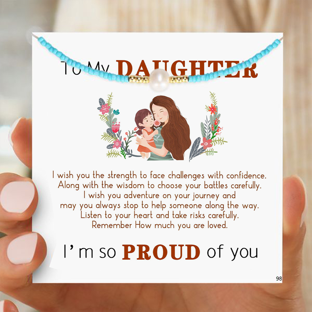 For Daughter - I am so proud of you freshwater pearl necklace
