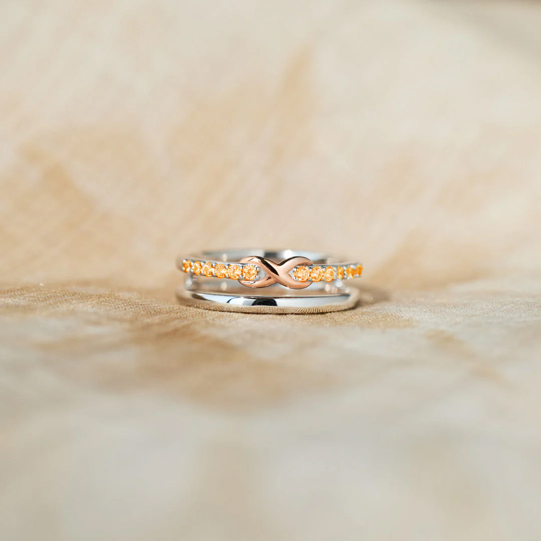 Acute Myeloid Leukemia Awareness Orange Infinity Ring