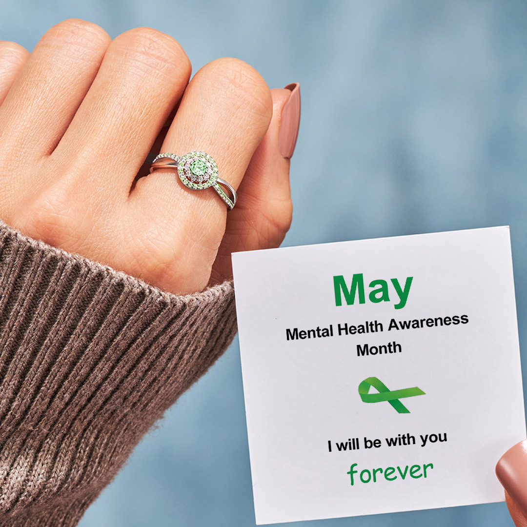 I will be with you forever-Green Circle Ring