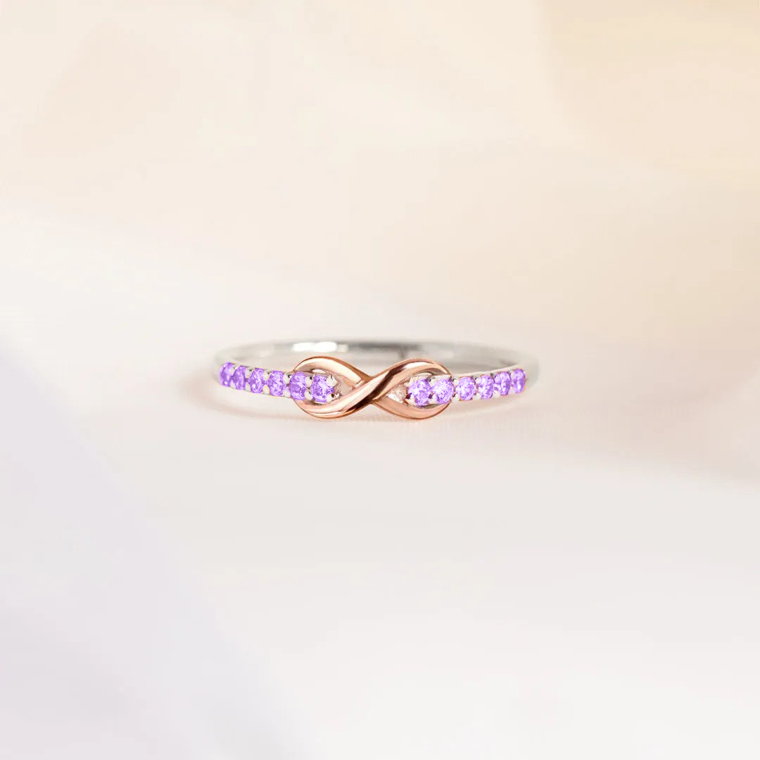 Alzheimer dementia awareness Purple Infinity Ring