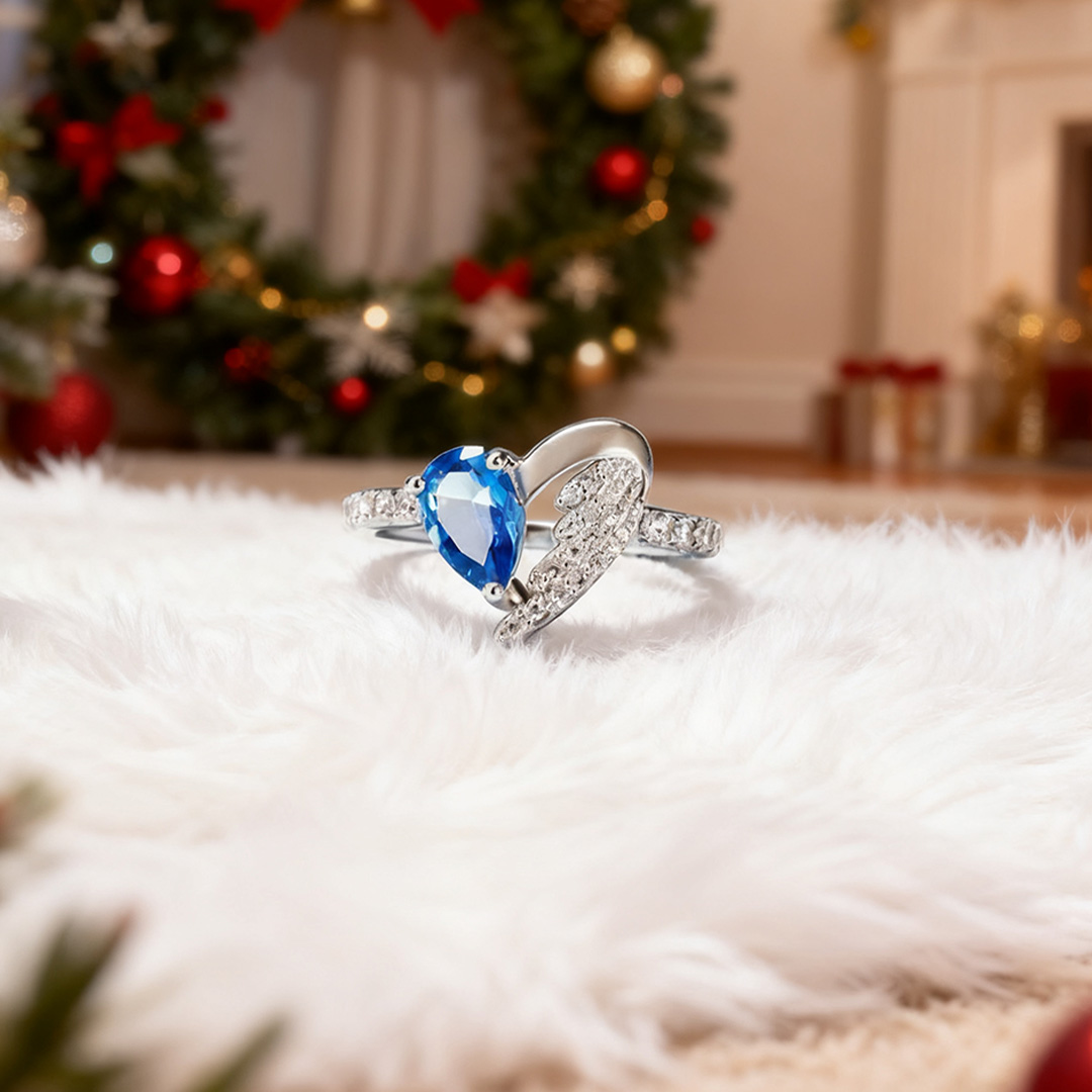 For Memorial - I  a wife to a husband with wings Heart Wings Ring