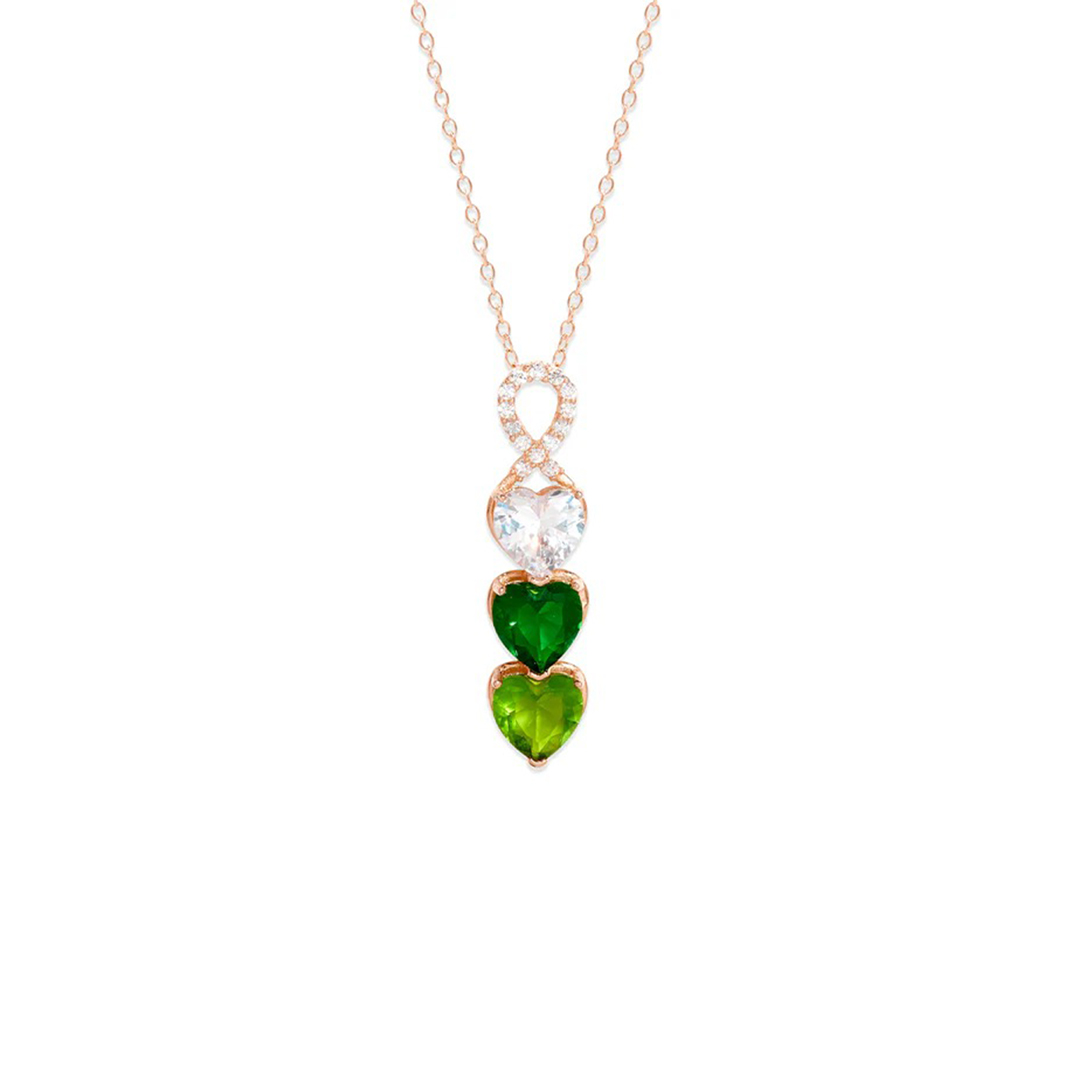 For Mom-Ribbon Heart Birthstone Personalized Necklace