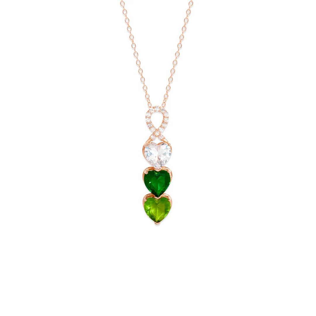 For Mom-Ribbon Heart Birthstone Personalized Necklace