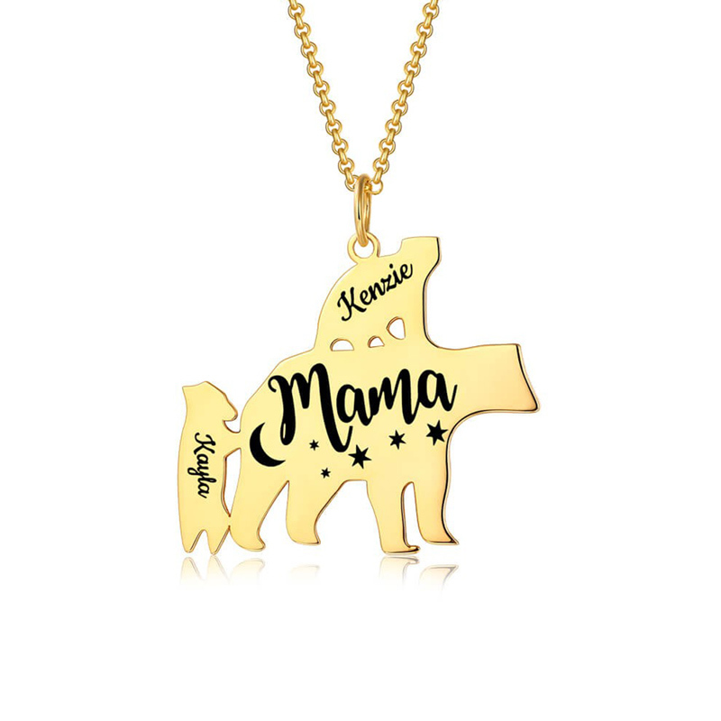 Personalized Mama Bear Necklace for Mom