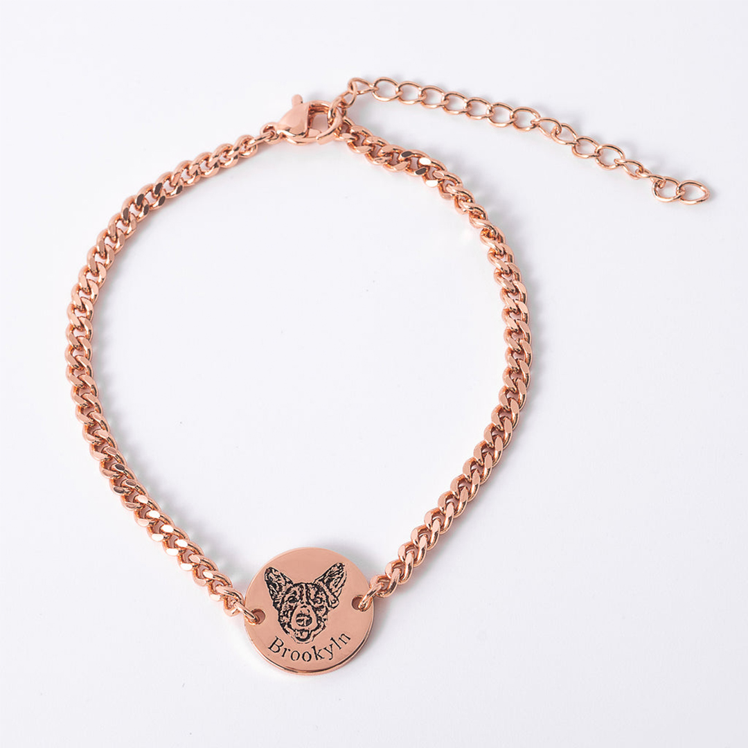 Custom Pet Face Portrait Bracelet