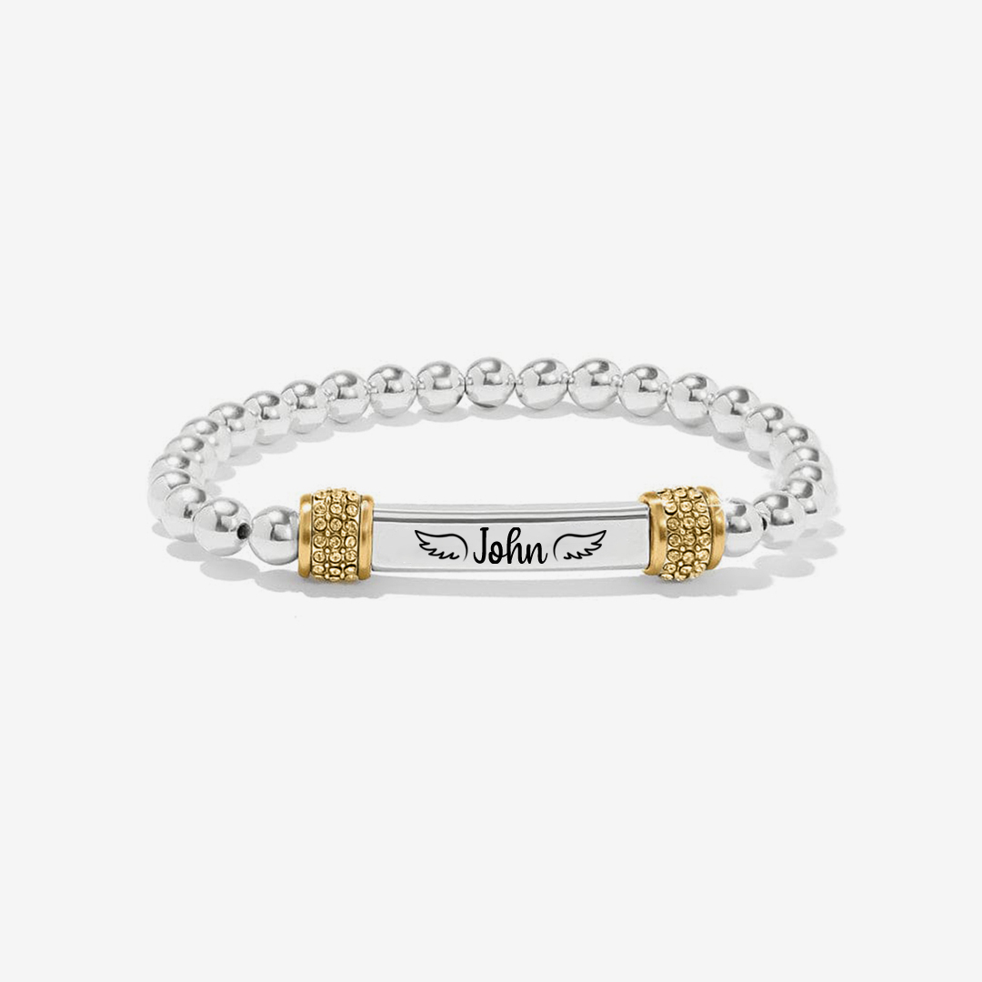 For Memorial -  I'm a Wife to a Husband  Custom Name Bead Bracelet