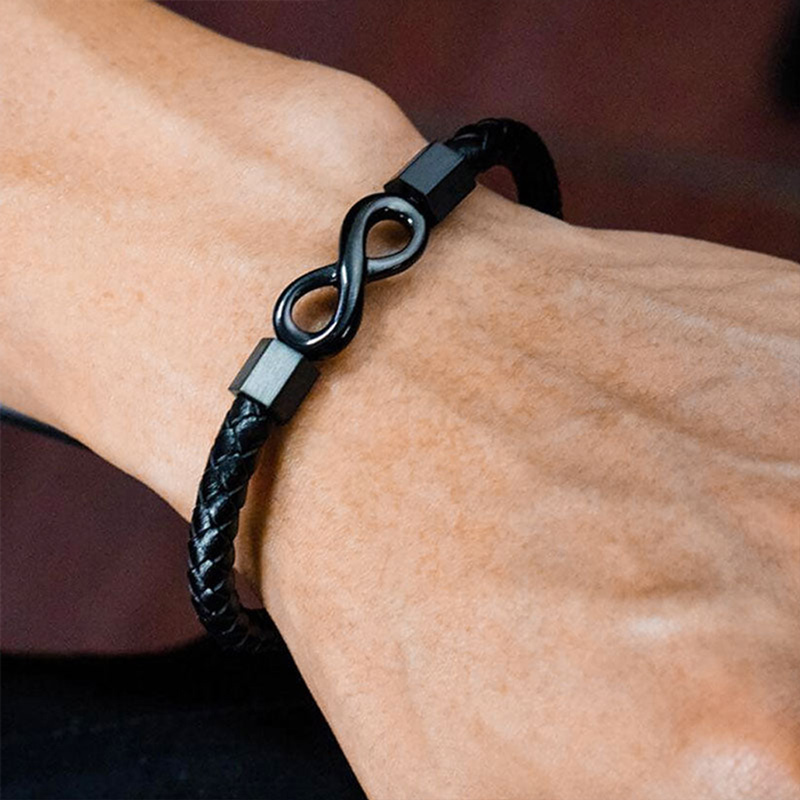 For Son - I Love You Until Infinity Runs Out Ceramic Infinity Braided Bracelet