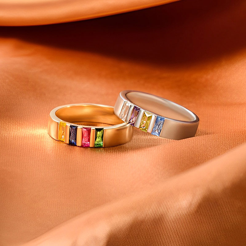 For Mother -  Family Elegant Birthstone Custom Ring