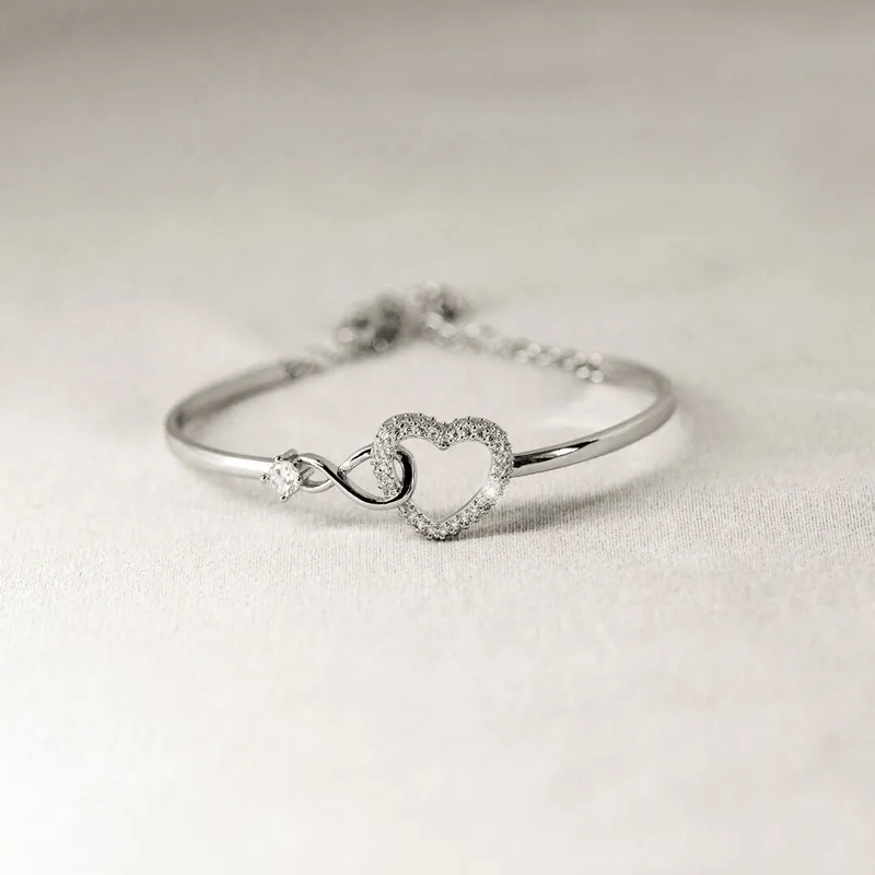 To My Granddaughter - S925 Linked Together Forever Heart Infinite Hear