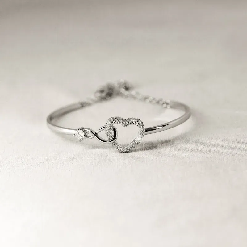 To My Granddaughter - S925 Linked Together Forever Heart Infinite Hear