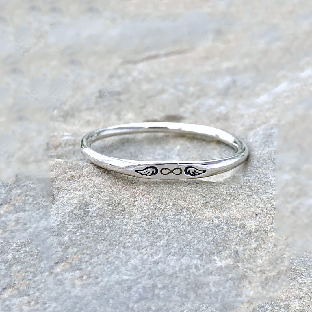 S925 Forever In My Heart Tiny Heart With Wings Ring
