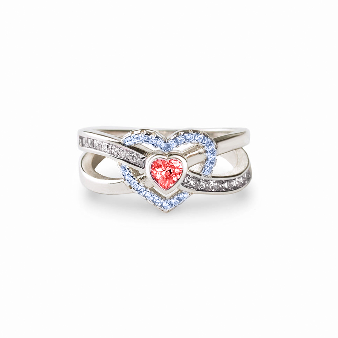 I WEAR BLUE & RED DROP BLOOD INFINITE LOVE RING