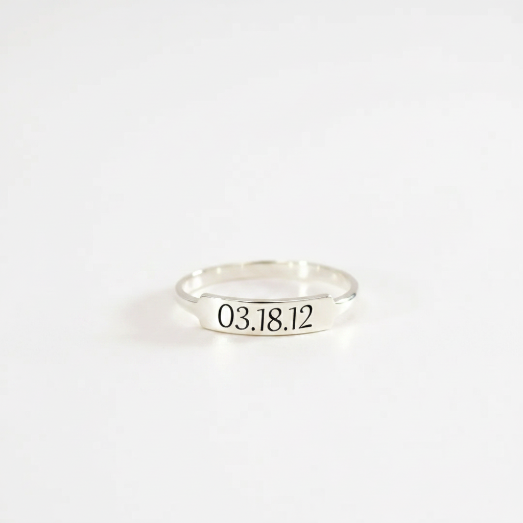 Custom Delicate Dainty Bar Ring
